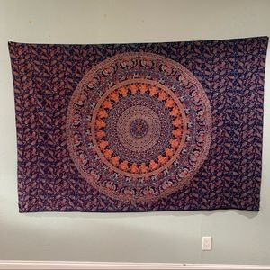 Large Room Tapestry Elephant Print Purple